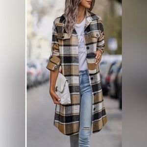 Long Plaid Shacket